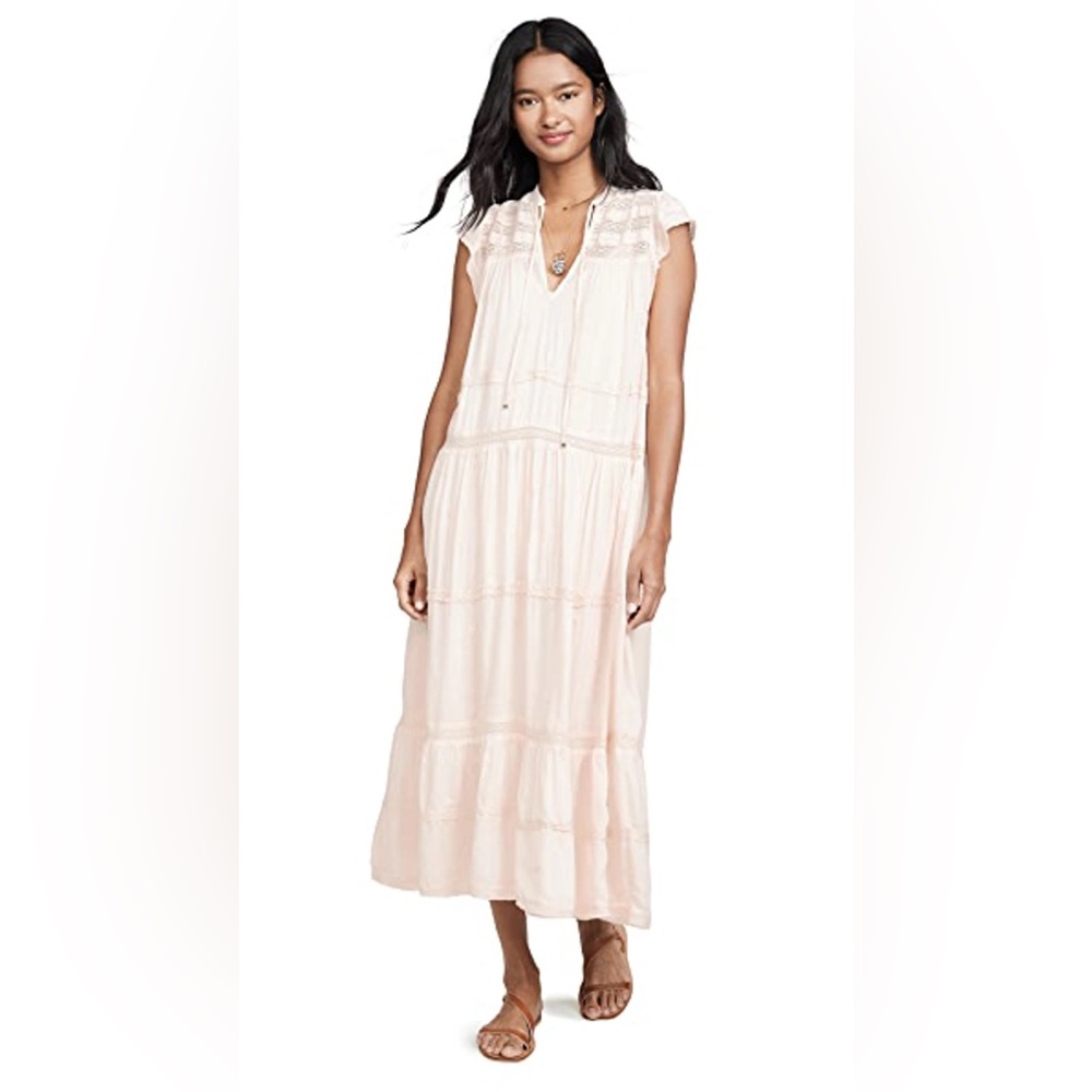 EUC FREE PEOPLE MIDNIGHT MIDI DRESS IN LITTLE FLOWER COMBO MEDIUM